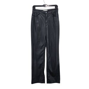 Zara Women's Faux Leather 90s Wide Leg Pants - 6